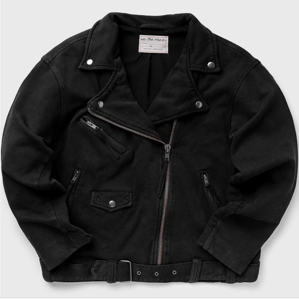 Free People Black Oversized Moto Jacket - Picture 6 of 6